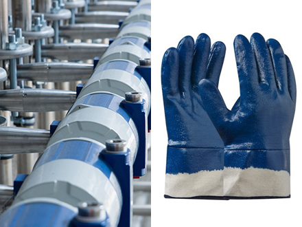 BLUE NITRILE WORK GLOVES